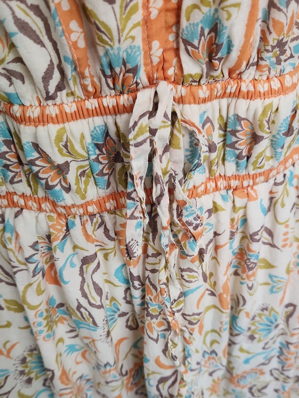 Anthropologie LEA Floral Puff Sleeve Maxi Dress Cotton Boho Cottagecore 1X EUC - Picture 9 of 16